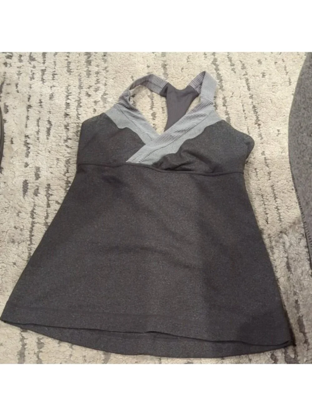 LULULEMON Deep Breath Tank Heathered wren striped Tank Top